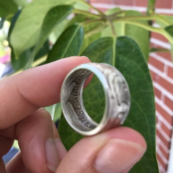 Handcrafted Silver “Walking Liberty” Coin Ring 8.5 - Picture 7 of 14